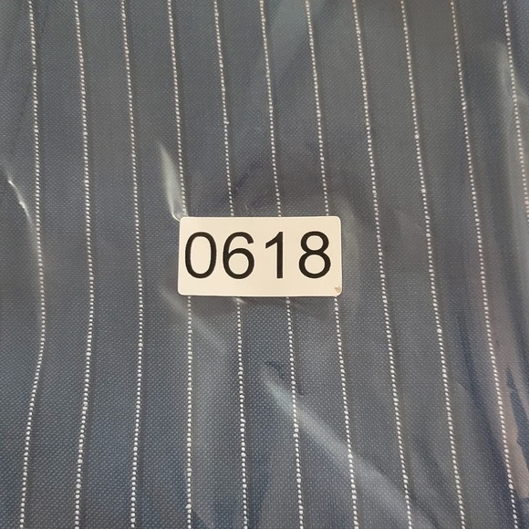 Zanetti Men's Size 36R Raw Hem Navy Stripe Slim Fit Pzem 100% Wool Dress Pants - Picture 8 of 8